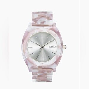 Nixon Time Teller Acetate Pink and Silver Timepiece
